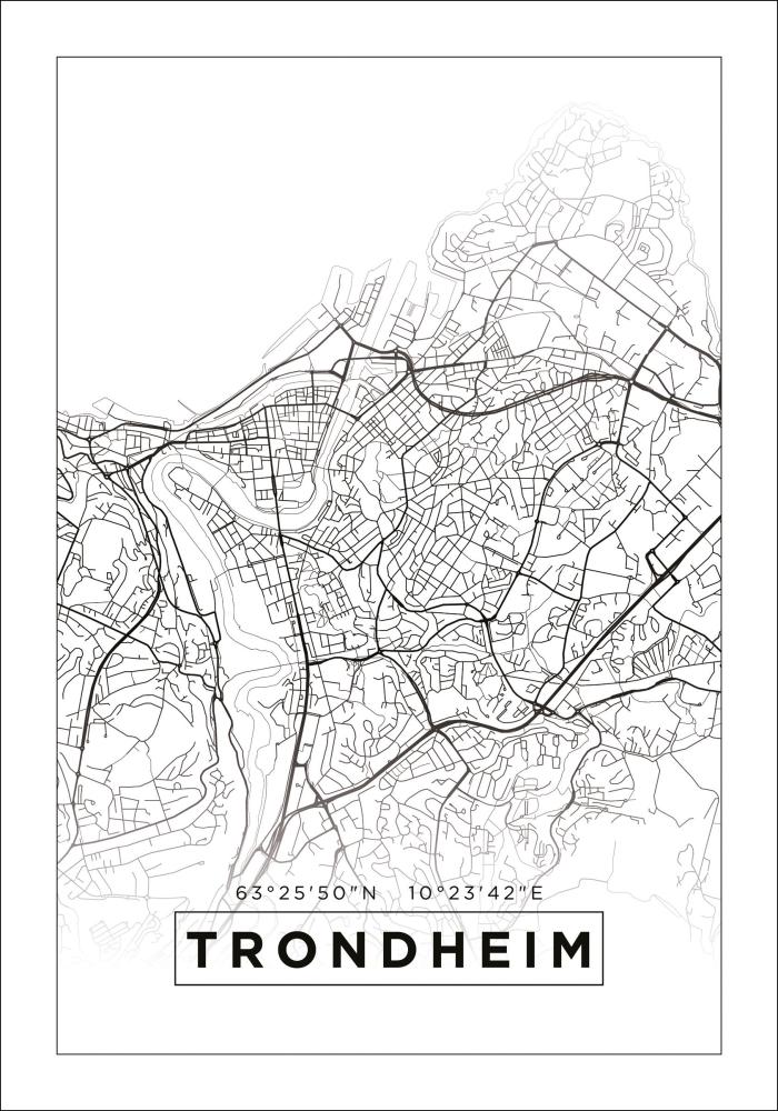Map - Trondheim - White