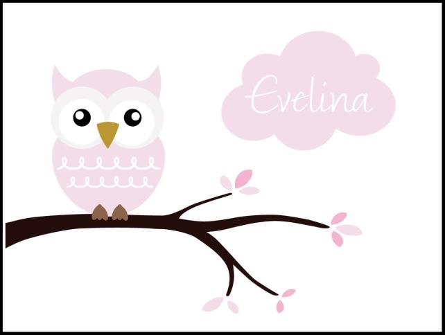 Owl Name Poster Pink