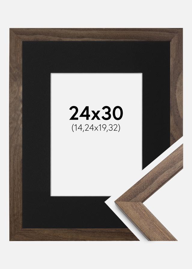 Cadre Stilren Noyer 24x30 cm - Passe-partout Noir 6x8 pouces (15,24x20,32 cm)