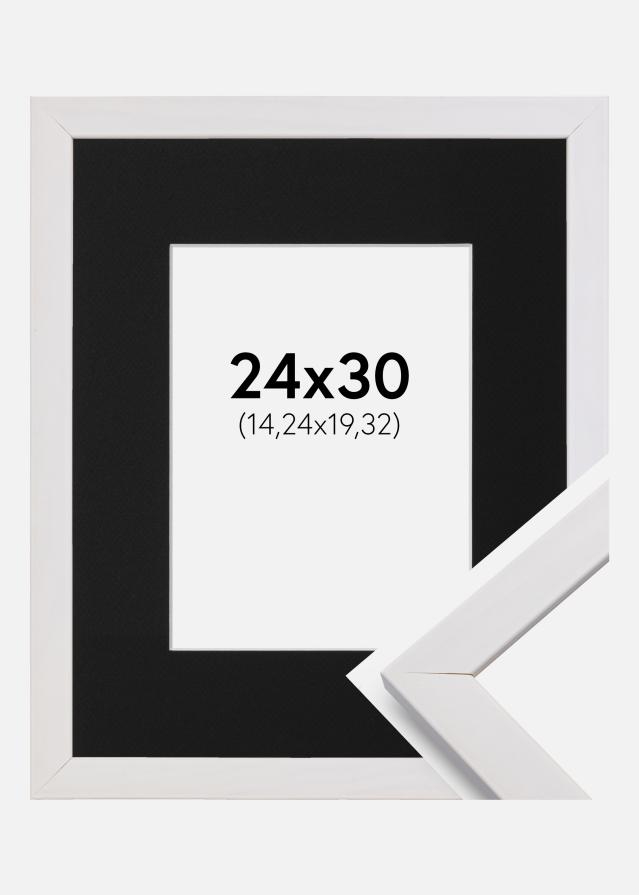 Cadre Stilren Blanc 24x30 cm - Passe-partout Noir 6x8 pouces