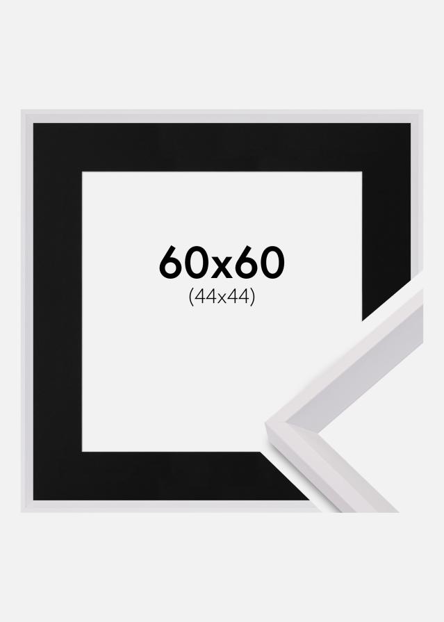 Cadre Globe Blanc 60x60 cm - Passe-partout Noir 45x45 cm