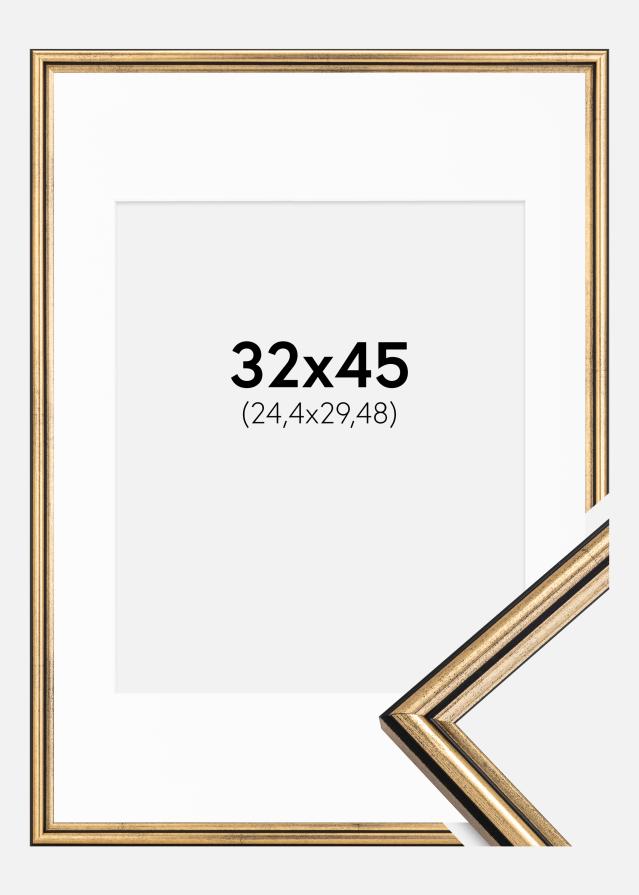 Cadre Horndal Or 32x45 cm - Passe-partout Blanc 10x12 pouces