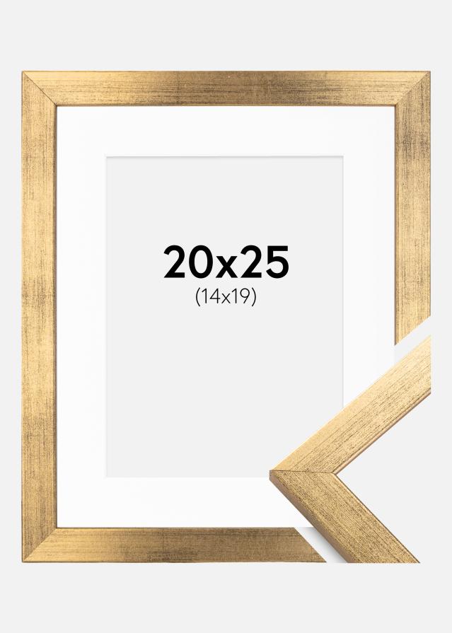 Cadre Stilren Or 20x25 cm - Passe-partout Blanc 15x20 cm