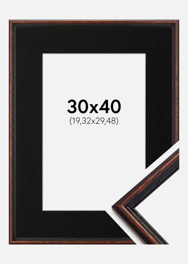 Cadre Horndal Noyer 30x40 cm - Passe-partout Noir 8x12 pouces