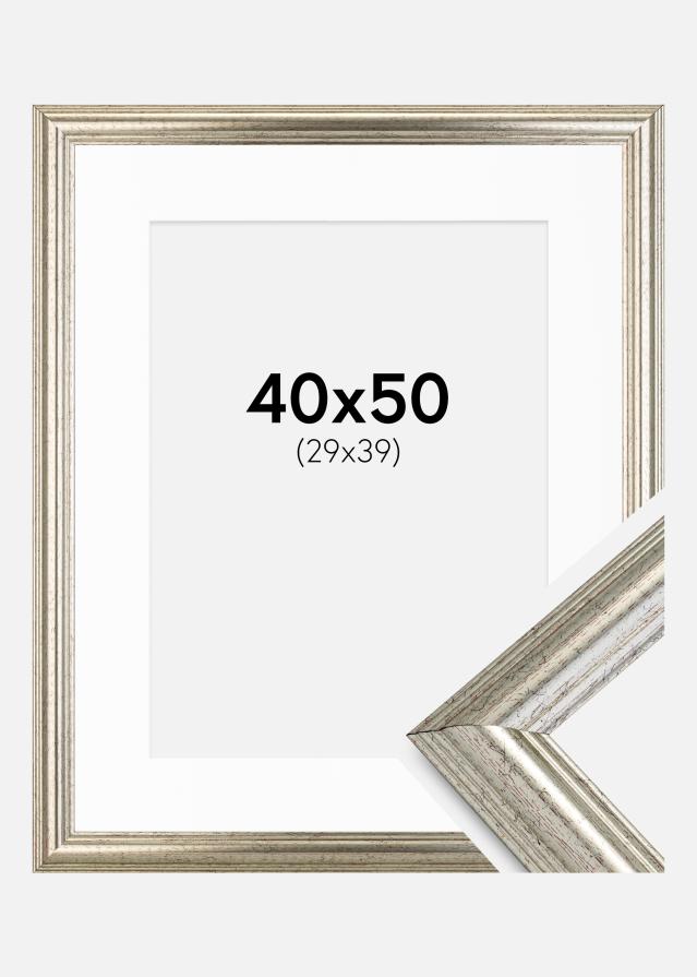 Cadre Västkusten Argent 40x50 cm - Passe-partout Blanc 30x40 cm
