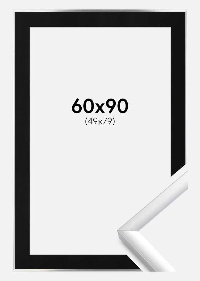 Cadre New Lifestyle Argent 60x90 cm - Passe-partout Noir 50x80 cm