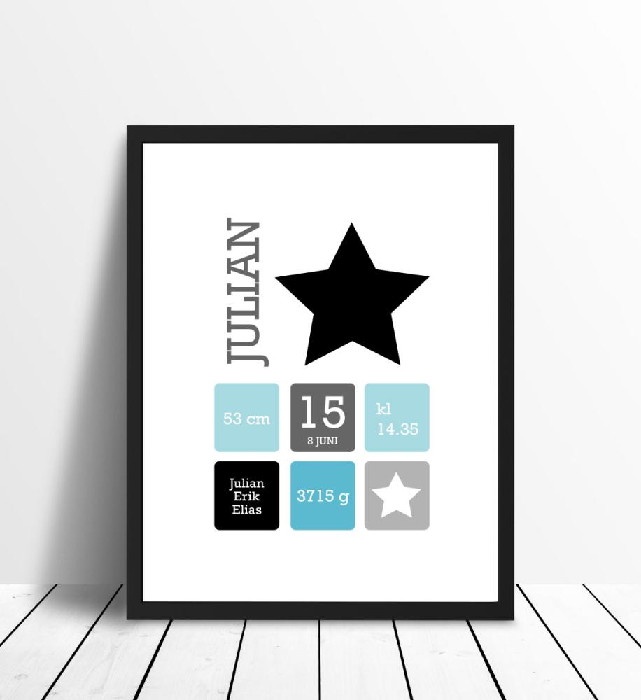 Star Birth Poster Black/Blue