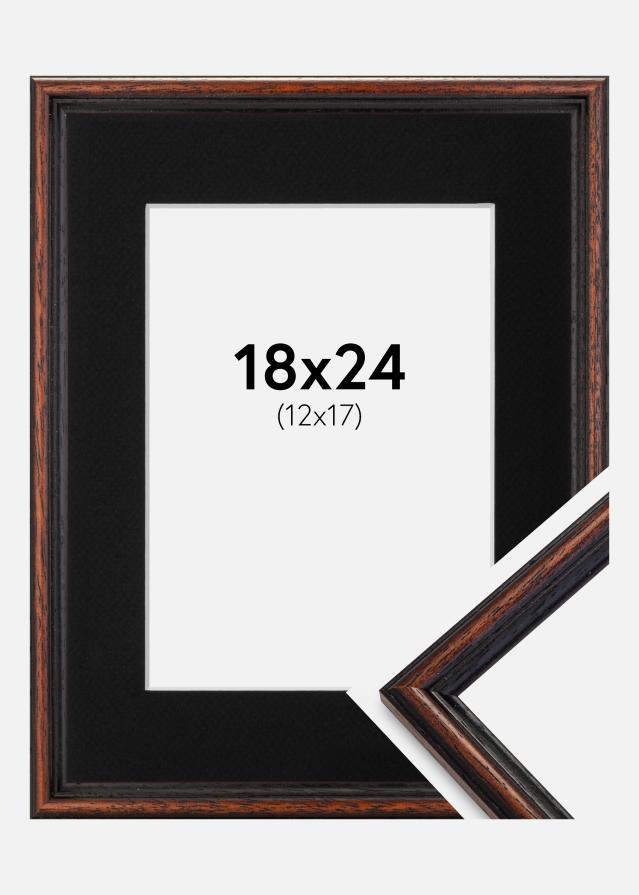 Cadre Horndal Noyer 18x24 cm - Passe-partout Noir 13x18 cm