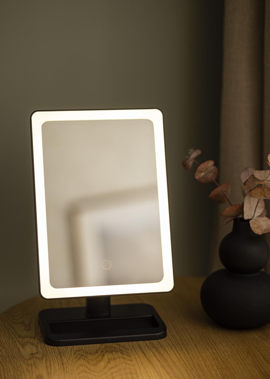 Product Image for KAILA Miroir de maquillage LED Strip m. Haut-parleur Bluetooth Noir 18x30 cm