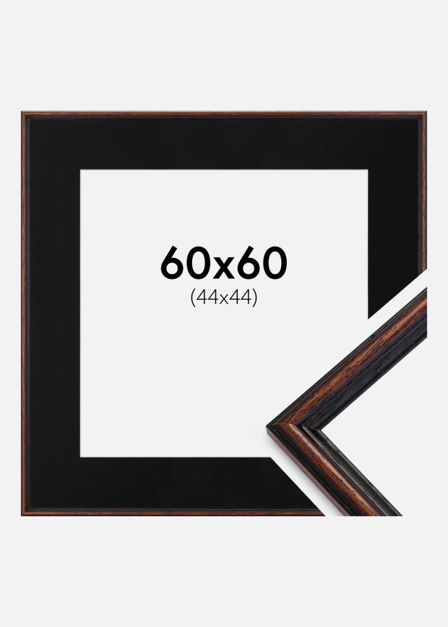 Cadre Horndal Noyer 60x60 cm - Passe-partout Noir 45x45 cm