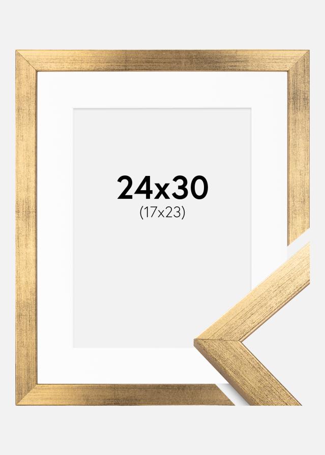 Cadre Stilren Or 24x30 cm - Passe-partout Blanc 18x24 cm