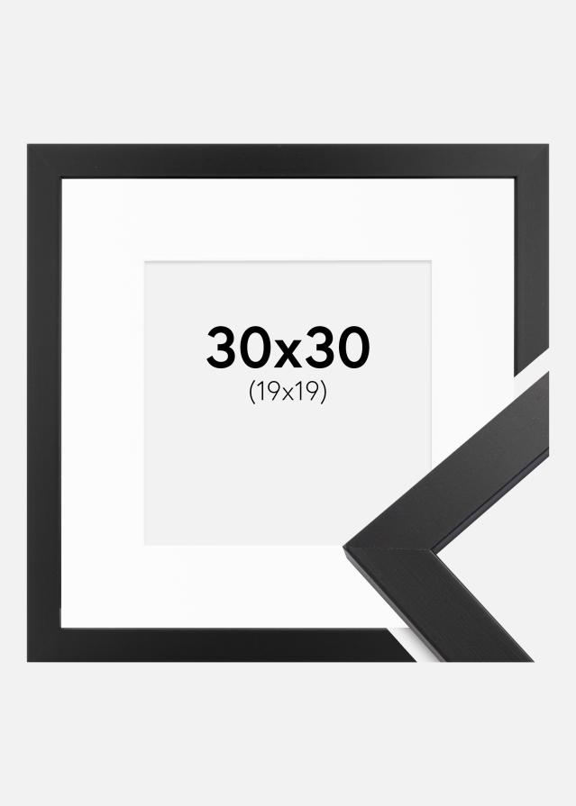 Cadre Black Wood 30x30 cm - Passe-partout Blanc 20x20 cm