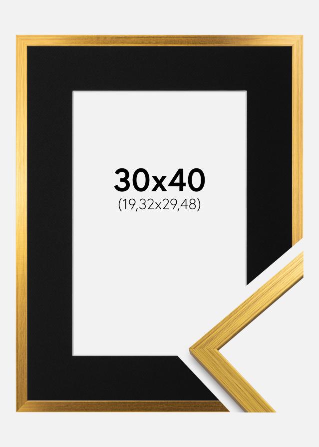 Cadre Edsbyn Or 30x40 cm - Passe-partout Noir 8x12 pouces