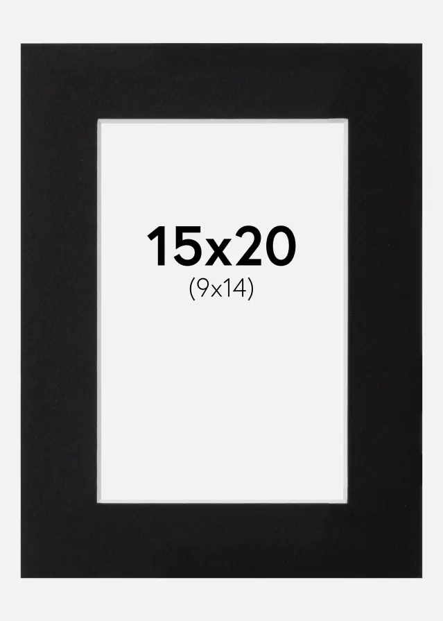 Passe-partout Canson Noir (noyau blanc) 15x20 cm (9x14)
