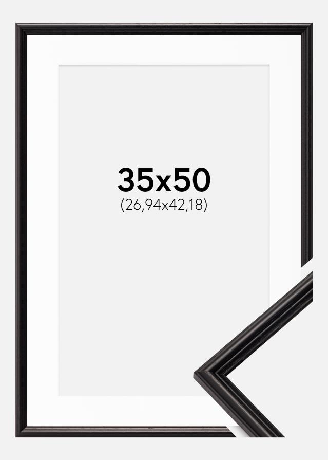 Cadre Horndal Noir 35x50 cm - Passe-partout Blanc 11x17 pouces