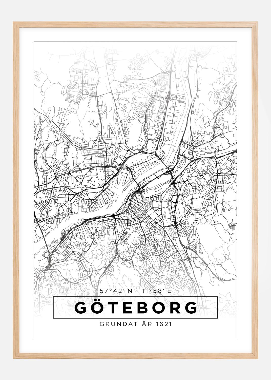 Product Image for Map - Göteborg - White (21x29,7 cm (A4))