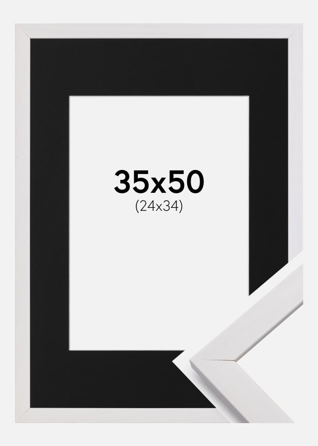 Cadre Stilren Blanc 35x50 cm - Passe-partout Noir 25x35 cm