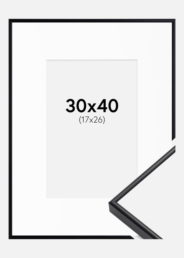 Cadre Visby Noir 30x40 cm - Passe-partout Blanc 18x27 cm