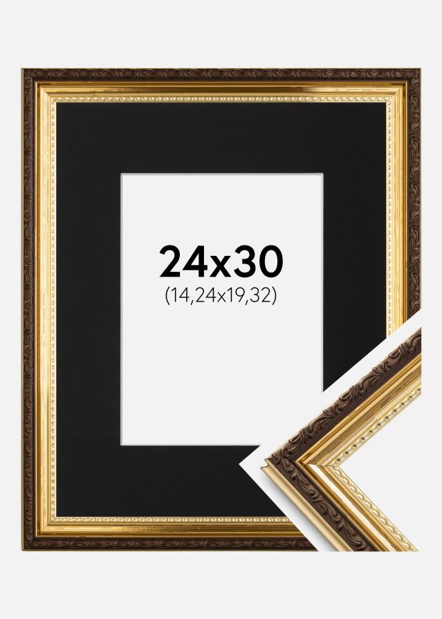 Cadre Abisko Or 24x30 cm - Passe-partout Noir 6x8 pouces (15,24x20,32 cm)