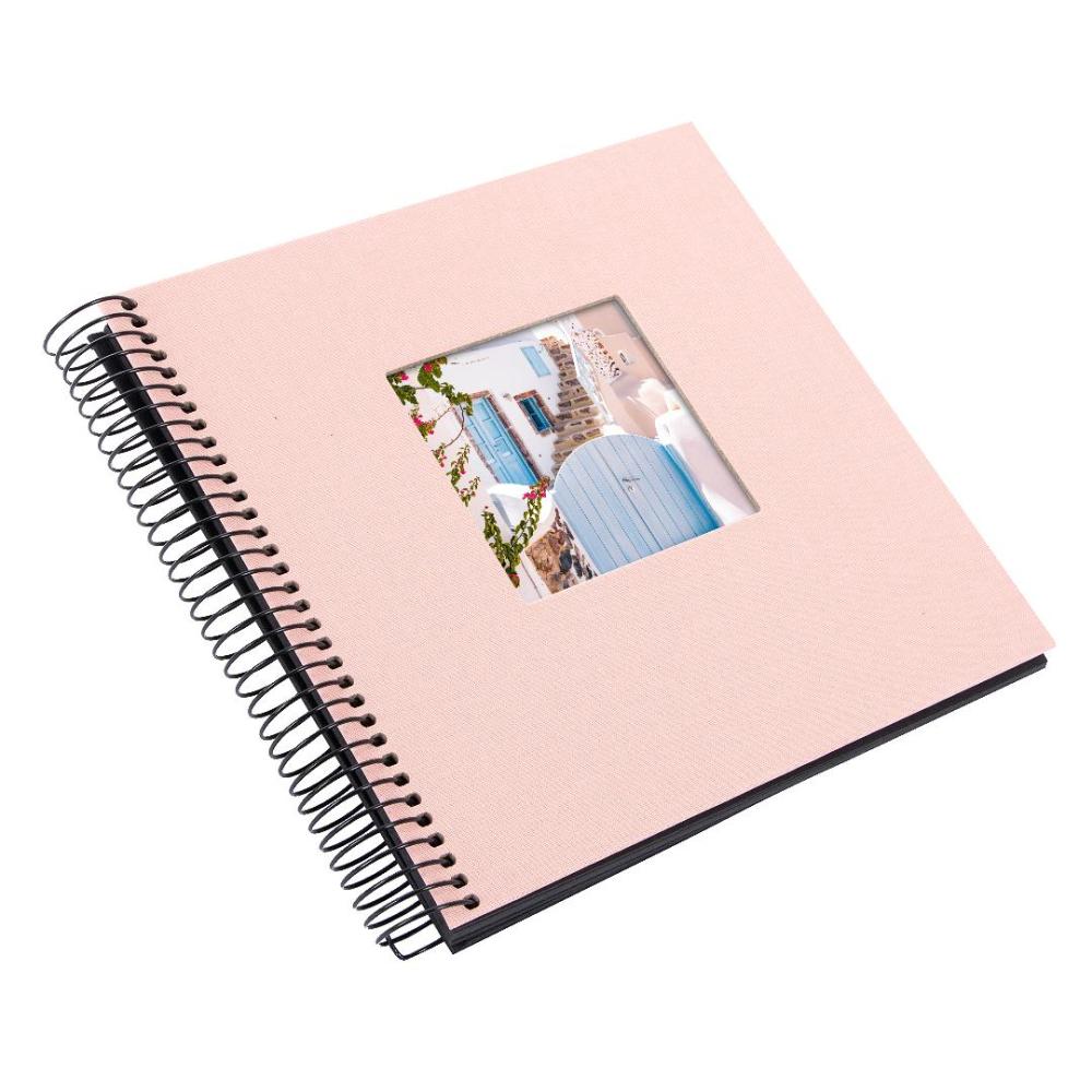 Bella Vista Album spirale Rose - 20x20 cm (40 pages noires / 20 feuilles)