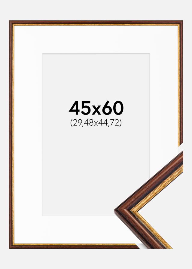 Cadre Horndal Marron 45x60 cm - Passe-partout Blanc 12x18 pouces