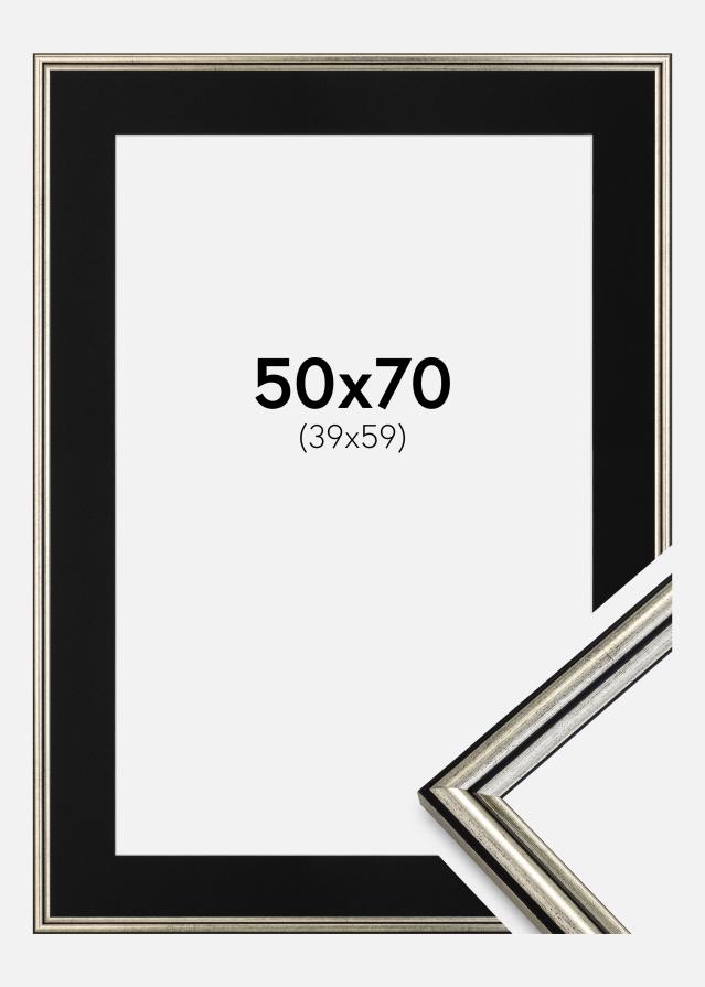 Cadre Horndal Argent 50x70 cm - Passe-partout Noir 40x60 cm