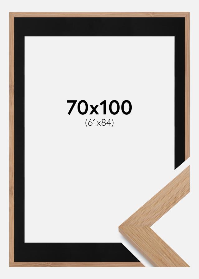 Cadre Hoei Bambou 70x100 cm - Passe-partout Noir 62x85 cm