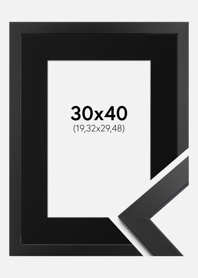 Cadre Black Wood 30x40 cm - Passe-partout Noir 8x12 pouces