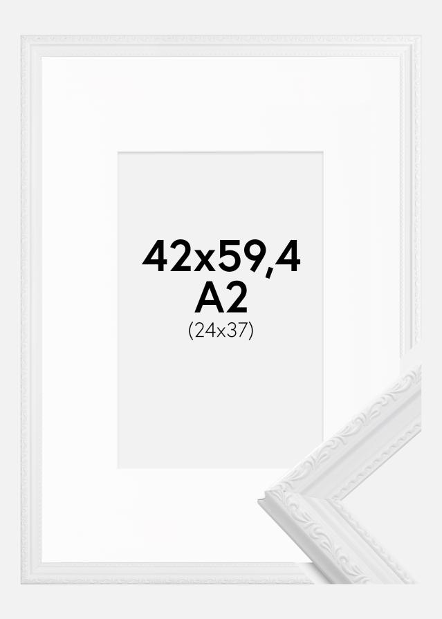 Cadre Abisko Blanc 42x59,4 cm (A2) - Passe-partout Blanc 25x38 cm