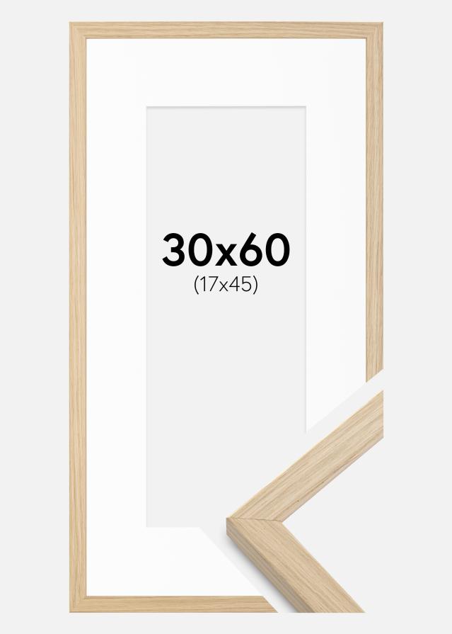Cadre Grimsåker Chêne 30x60 cm - Passe-partout Blanc 18x46 cm