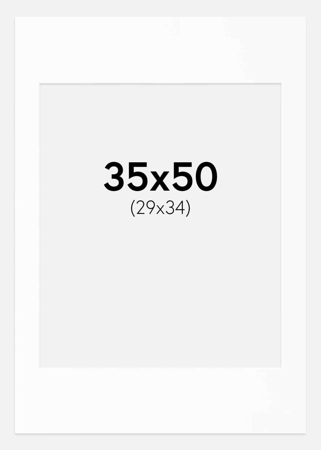 Product Image for Passe-partout Blanc Standard (noyau blanc) 35x50 cm (29x34)
