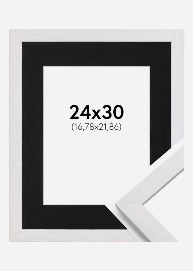 Cadre Stilren Blanc 24x30 cm - Passe-partout Noir 7x9 pouces
