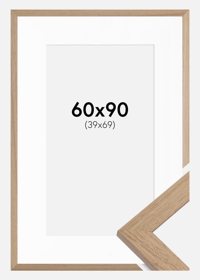 Cadre Trendline Chêne 60x90 cm - Passe-partout Blanc 40x70 cm
