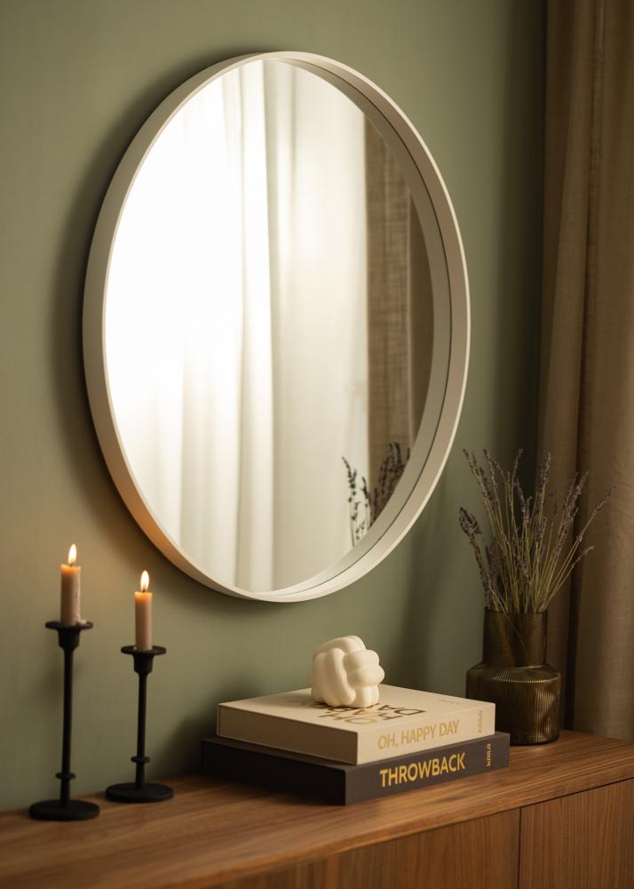 Miroir Reflection Blanc 80 cm Ø