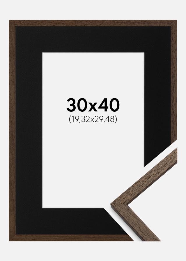 Cadre Edsbyn Noyer 30x40 cm - Passe-partout Noir 8x12 pouces