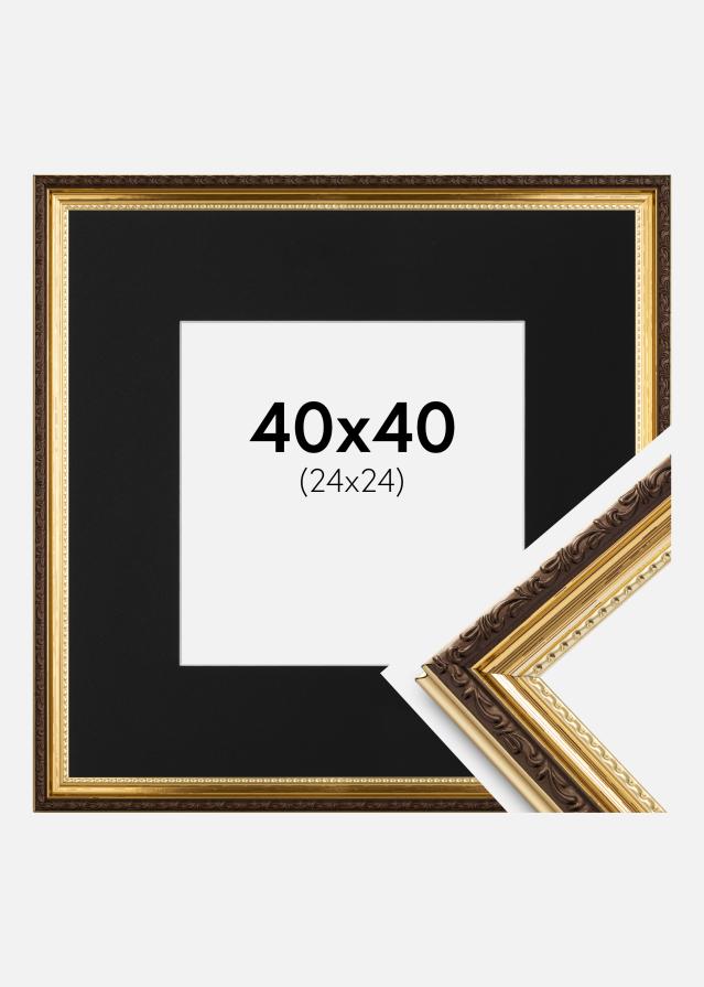 Cadre Abisko Or 40x40 cm - Passe-partout Noir 25x25 cm