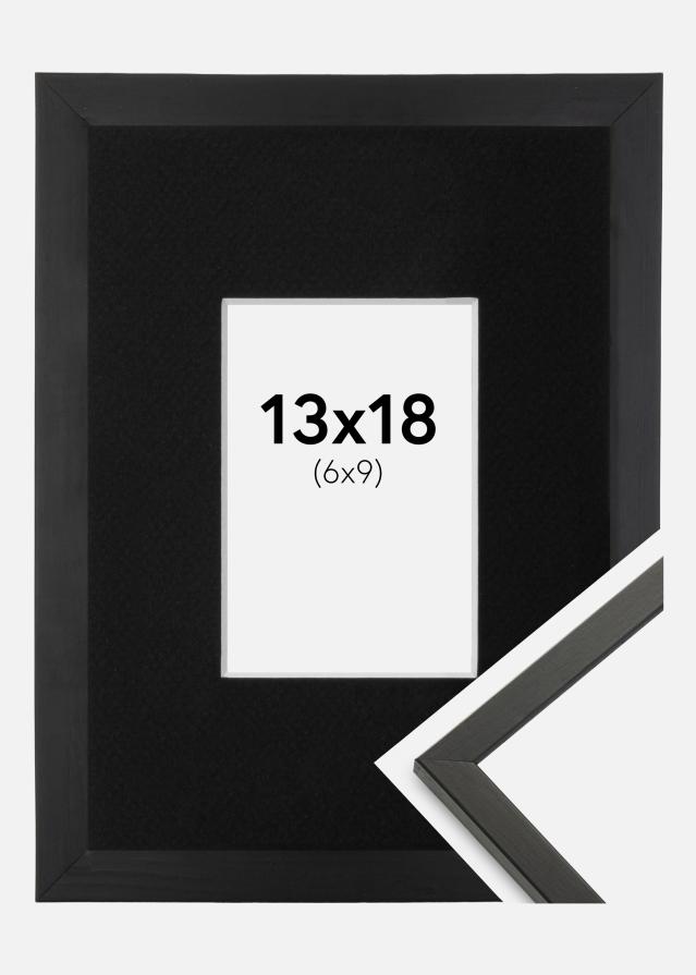 Cadre Galant Noir 13x18 cm - Passe-partout Noir 7x10 cm