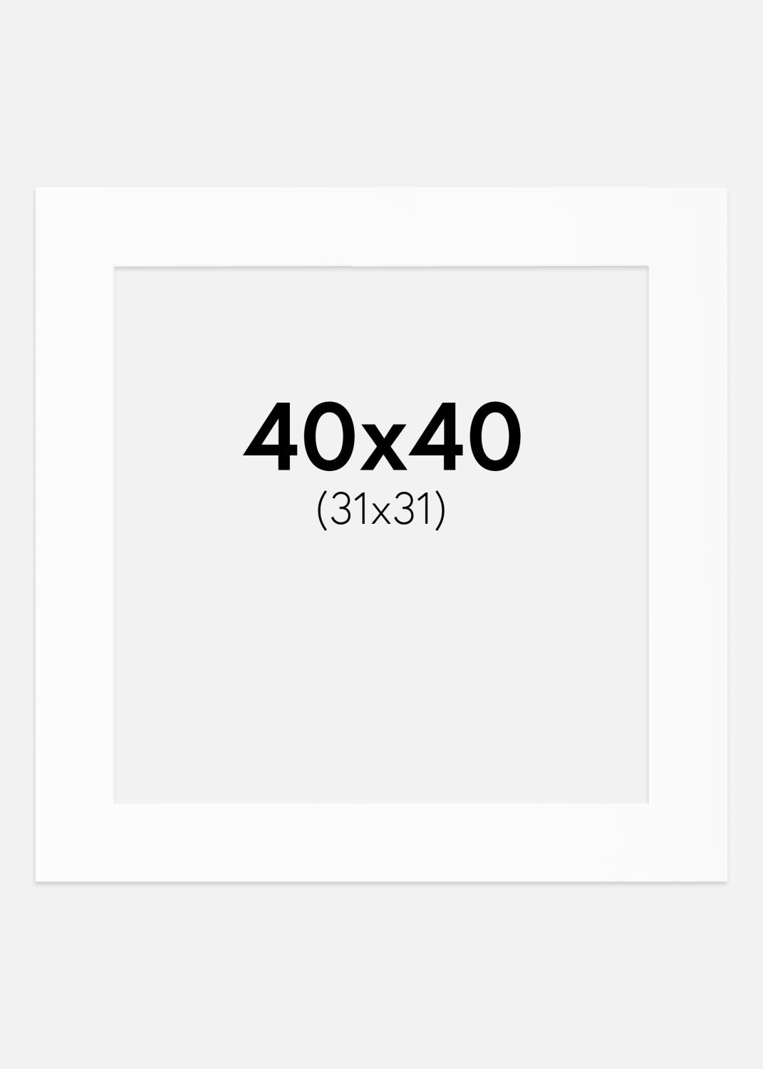 Product Image for Passe-partout Blanc Standard (noyau blanc) 40x40 cm (31x31)
