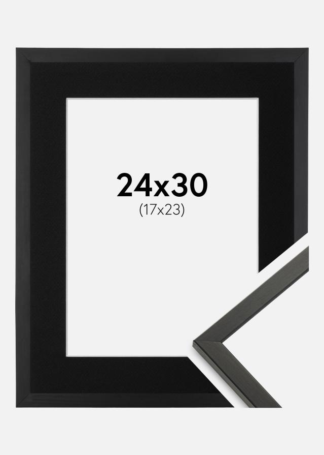 Cadre Galant Noir 24x30 cm - Passe-partout Noir 18x24 cm