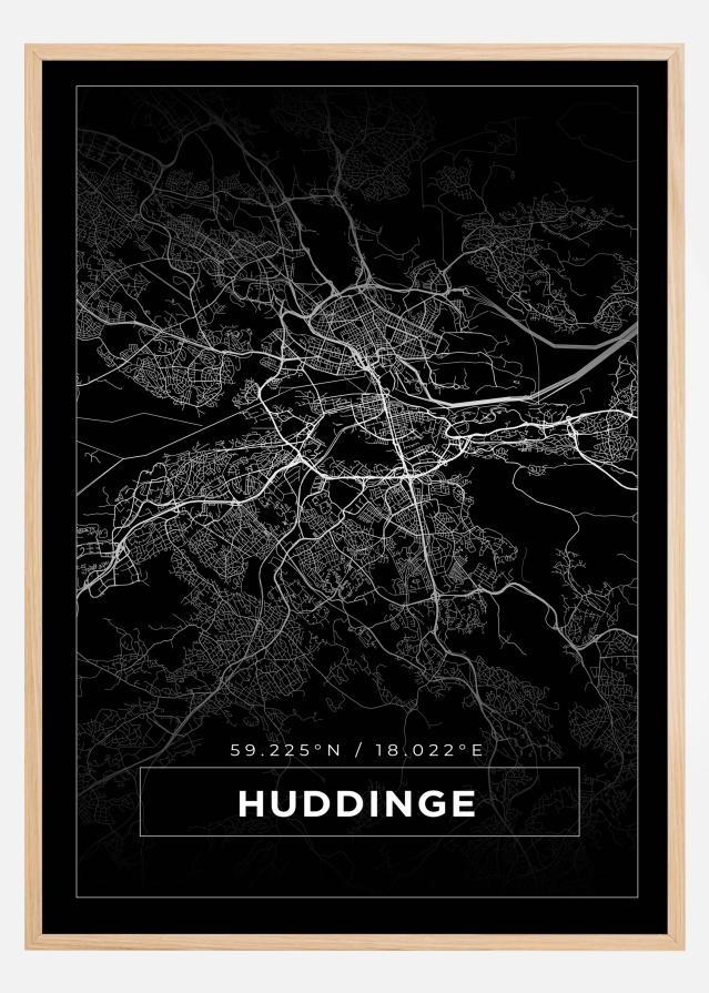 Map - Huddinge - Black