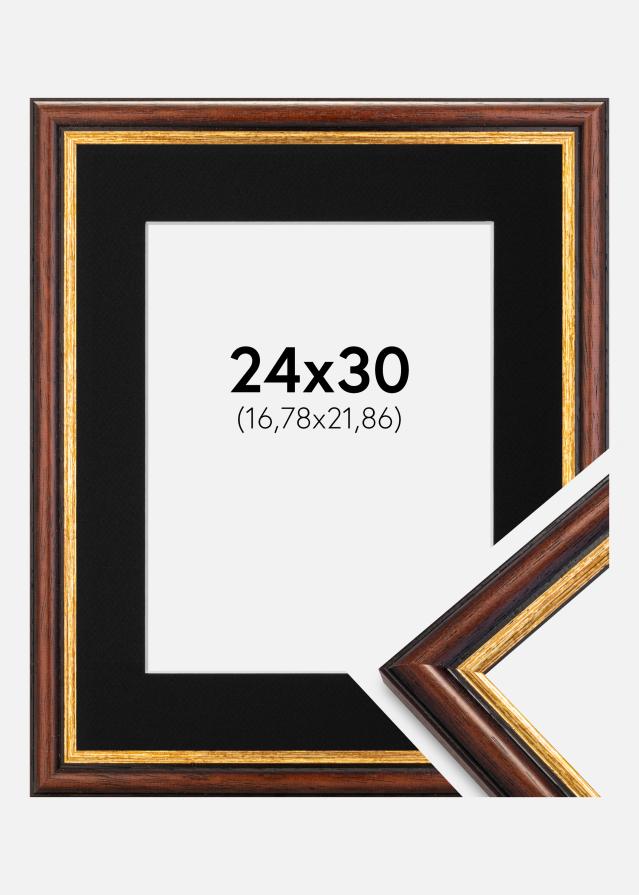 Cadre Siljan Brun 24x30 cm - Passe-partout Noir 7x9 pouces