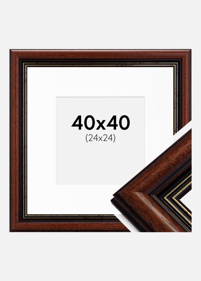 Cadre Old Retro 40x40 cm - Passe-partout Blanc 25x25 cm