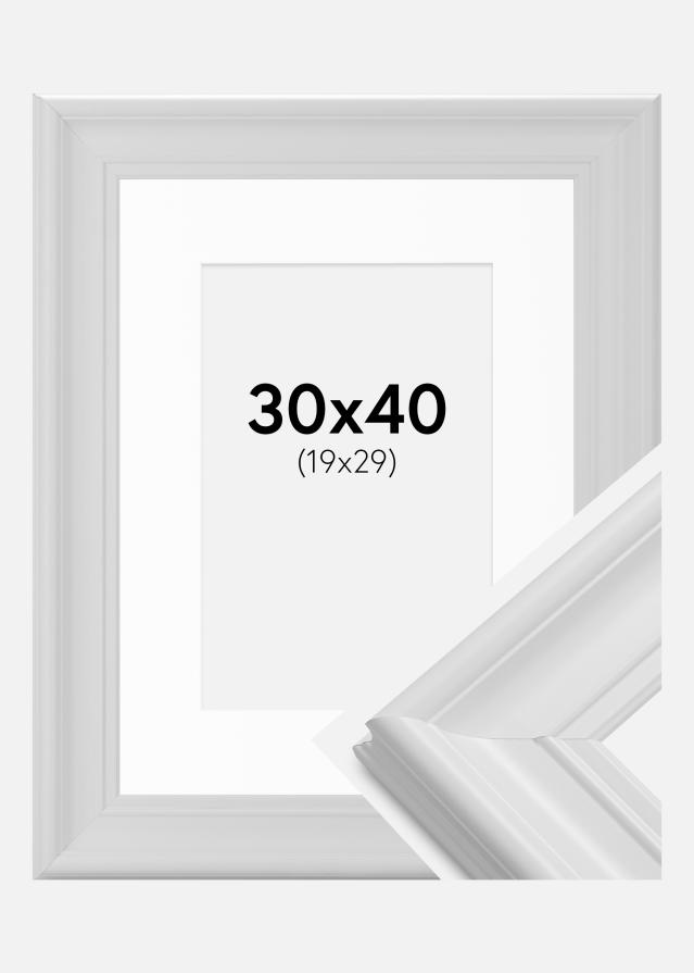 Cadre Mora Premium Blanc 30x40 cm - Passe-partout Blanc 20x30 cm