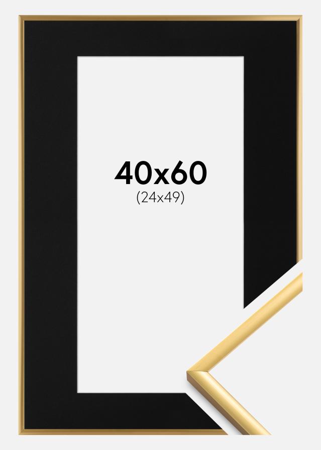 Cadre New Lifestyle Shiny Gold 40x60 cm - Passe-partout Noir 25x50 cm