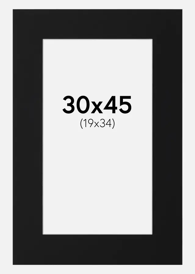 Passe-partout Noir Standard (noyau blanc) 30x45 cm (19x34)