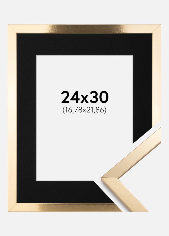 Cadre Trendy Or 24x30 cm - Passe-partout Noir 7x9 pouces