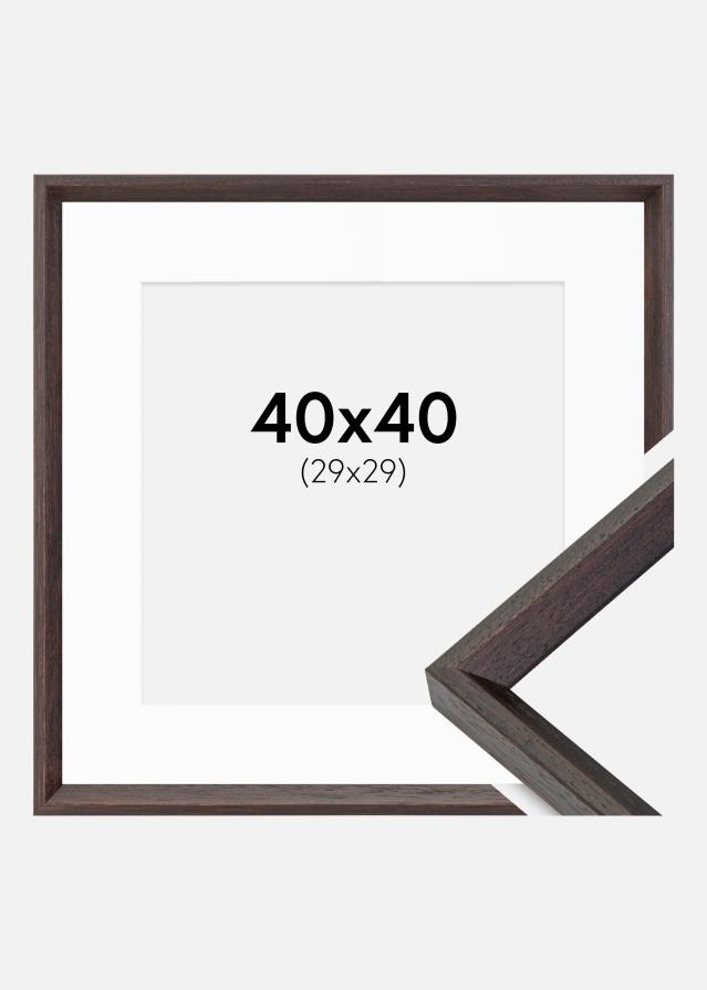 Cadre Globe Expresso 40x40 cm - Passe-partout Blanc 30x30 cm