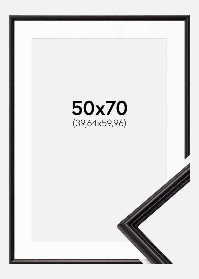 Cadre Horndal Noir 50x70 cm - Passe-partout Blanc 16x24 pouces