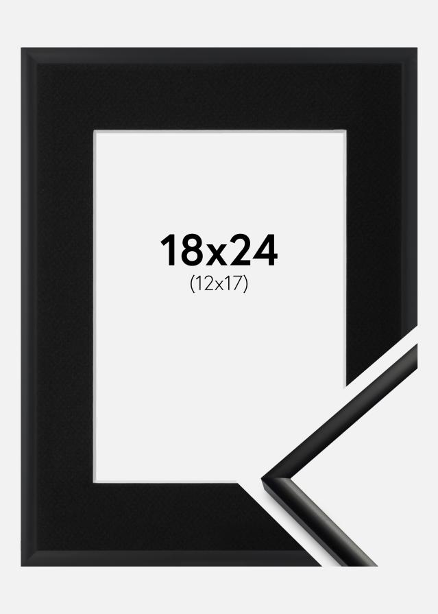 Cadre New Lifestyle Mat Noir 18x24 cm - Passe-partout Noir 13x18 cm