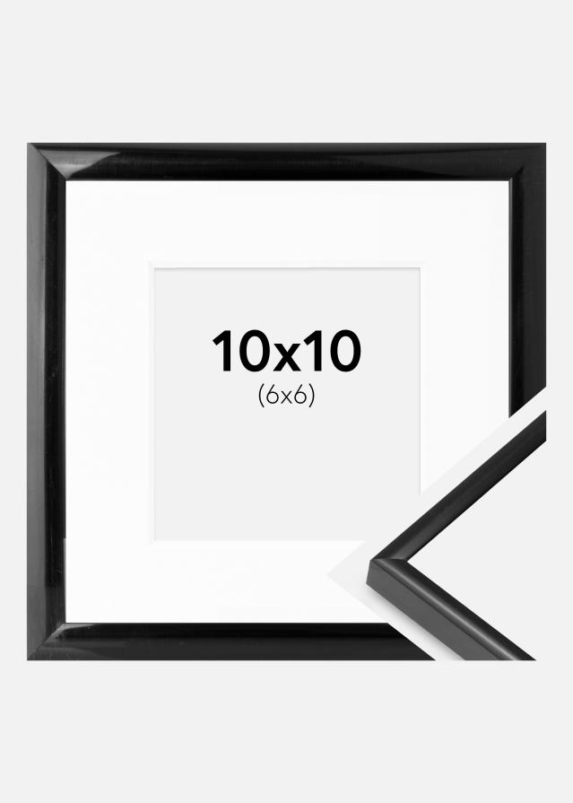 Cadre BGA Modern Style Noir 10x10 cm - Passe-partout Blanc 7x7 cm